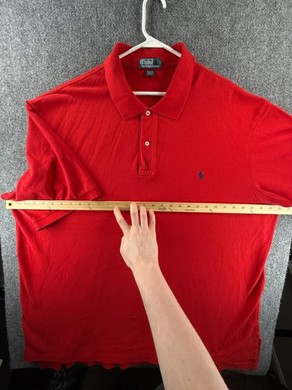 Polo Ralph Lauren Red Big Polo Shirt Short Sleeve Knit Mesh 3XLT Tall Cotton